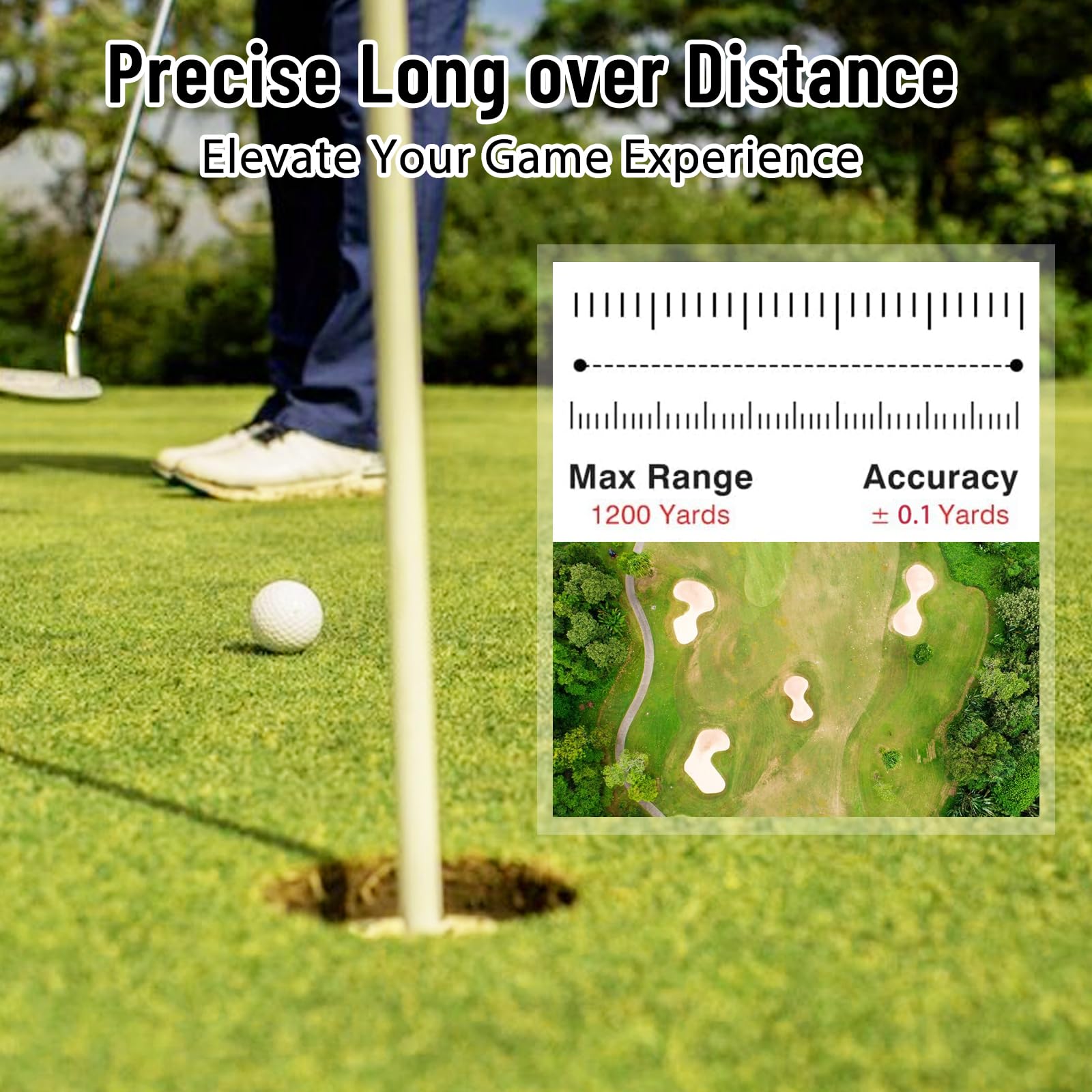 PTHTECHUS Telemetro da golf con pendenza - Telemetro laser da 1200 iarde con banda magnetica, ingrandimento 7x, blocco dell'asta della bandiera con vibrazione, impermeabile IP54, ricaricabile