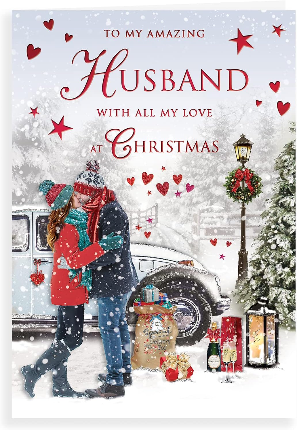 Piccadilly Greetings Group Ltd Regal Publishing Sentiment Christmas Card Husband - 9 x 6 inches, C85542