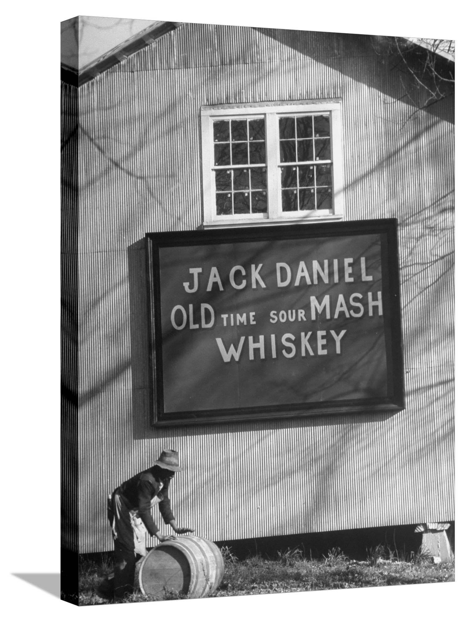 AllPosters Stretched Canvas Print Barrel Being Rolled to Warehouse at Jack Daniels Distillery by Ed Clark, 18x24