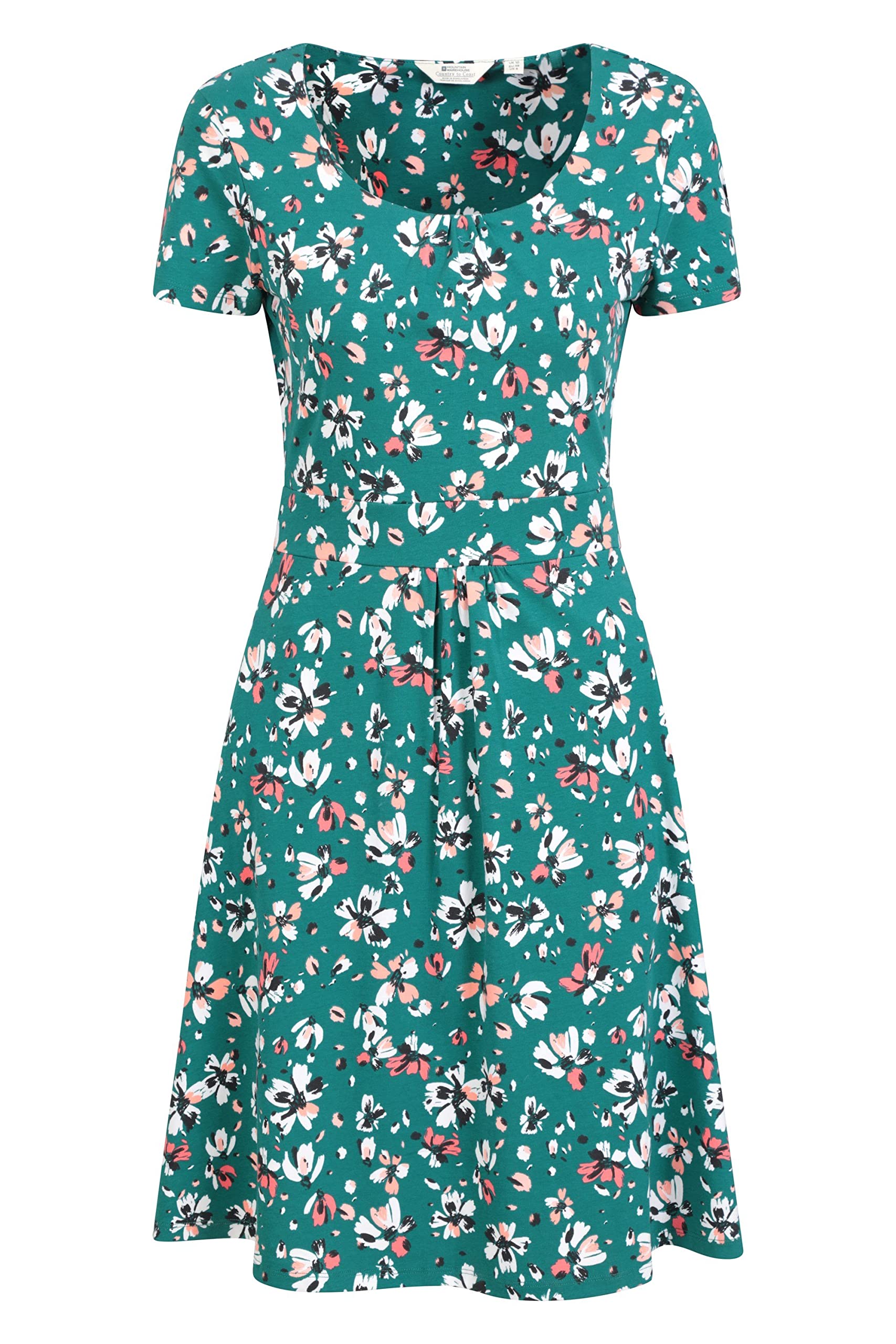 Mountain Warehouse Women's Teal Orchid Patterned Uv Dress - Upf40 Beach Dress, Lightweight Dress, Pockets, Durable Day Dress - For Spring Summer, Travelling, Poolside 12