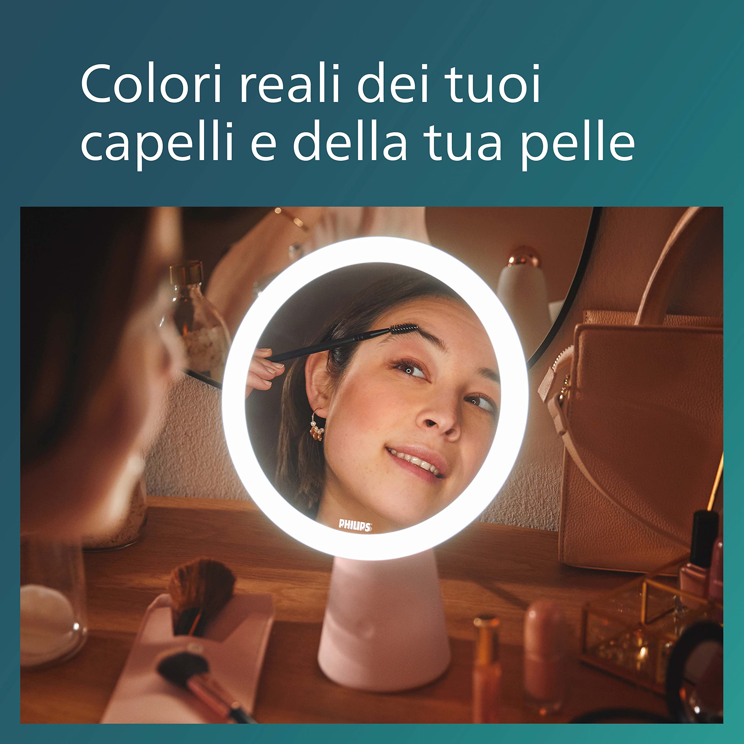 Philips LED Lampada da Tavolo Mirror, Batteria da 3000mAh, 3000-5000K, 4.5W, Rosa