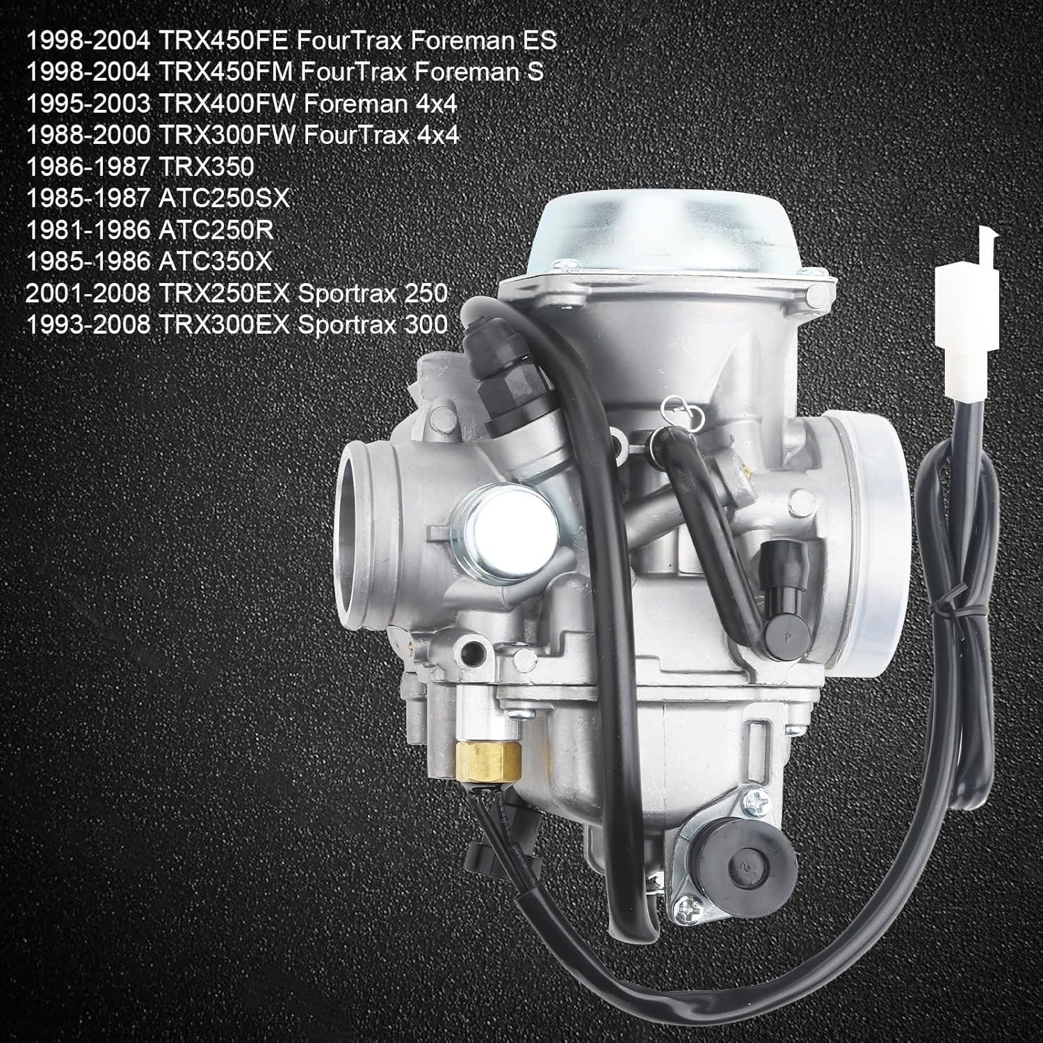 Rancher 350 Carburetor for Honda TRX350 00-06, TRX450 S/ES 98-04, FourTrax 300 1988-2000, Foreman 400 97-04,with Parts Air filter& Oil filter Spark Plug