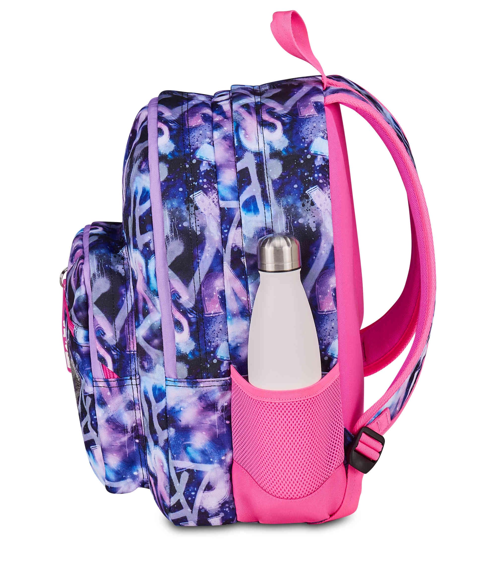 SJ GANG STYLE JAM GANG Zaino Scuola Doppio Scomparto, Sj Ever Multiviolet, Viola, 31 L, Con Tasca Porta Borraccia e Charm Staccabile, Elementari, Bambina