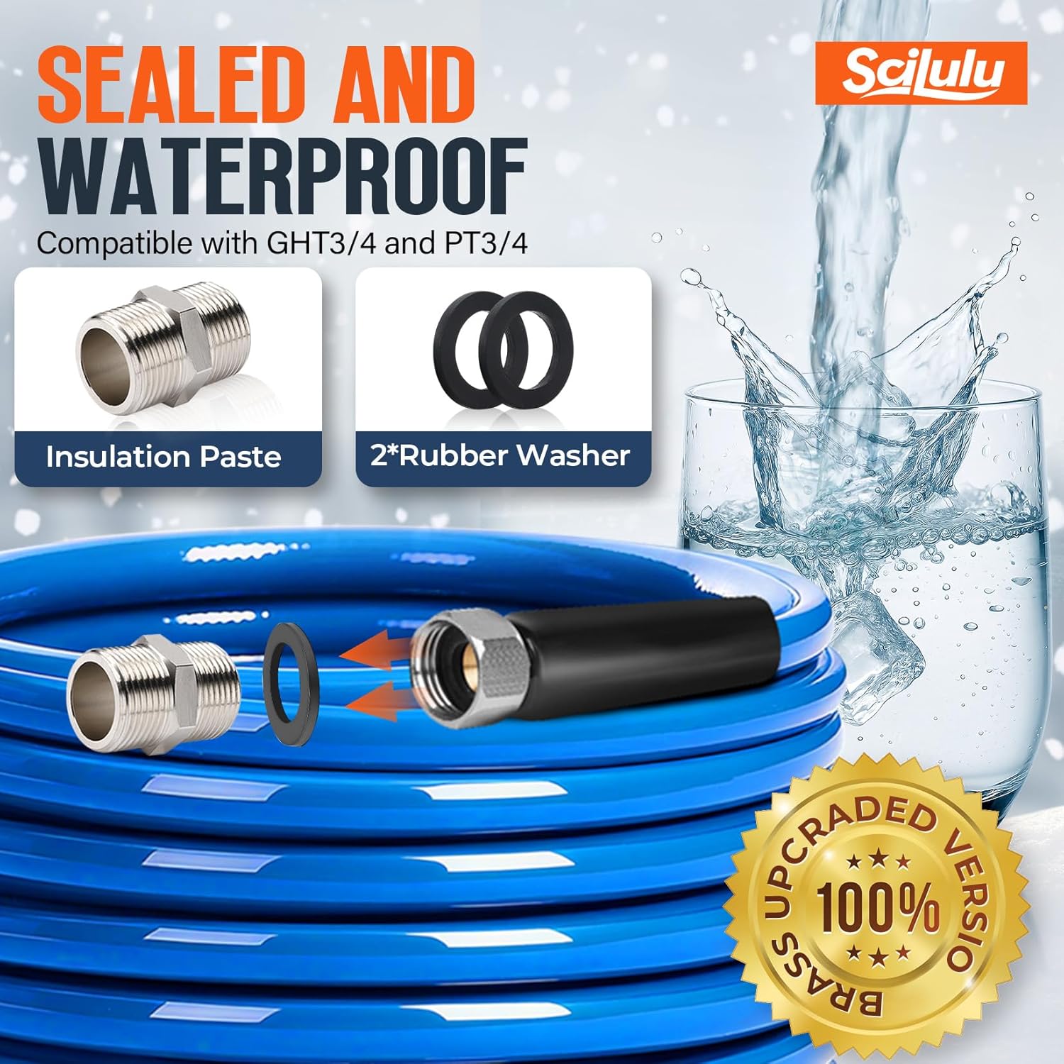 30ft Heated Water Hose for RV, Freeze Protection to -45°F, Lead-Free & BPA-Free, Safe Hose for Campers, Gardening, Livestock, Home Use
