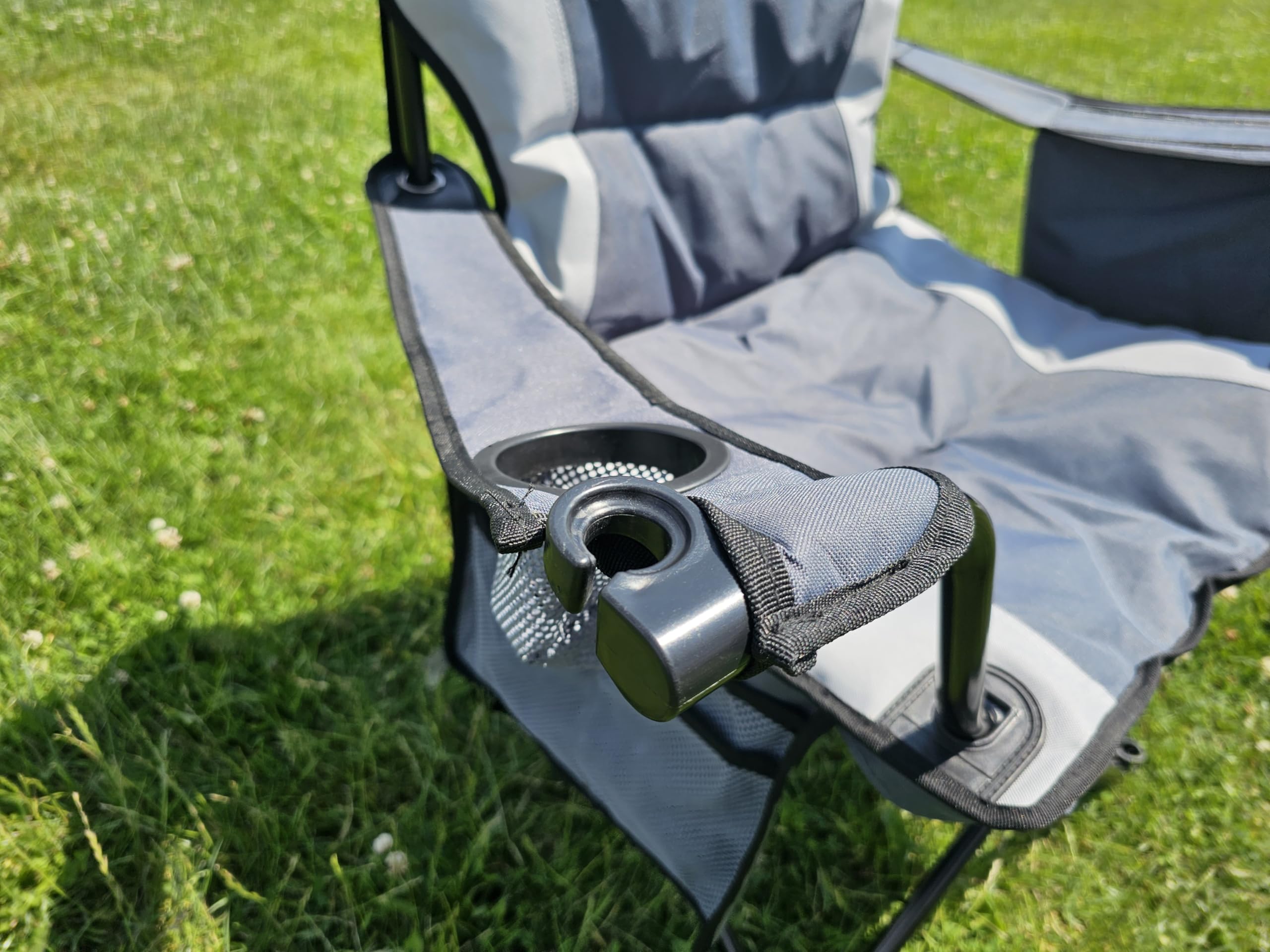 OLPRO Outdoor Leisure Products Henwick - Juego de 2 sillas plegables acolchadas, color gris y carbón