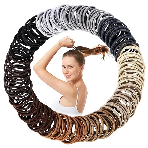 Paquete de 280 ligas elásticas para el cabello sin daños, bandas elásticas de 0.157 pulgadas para colas de caballo de mujer, gruesas, medianas,