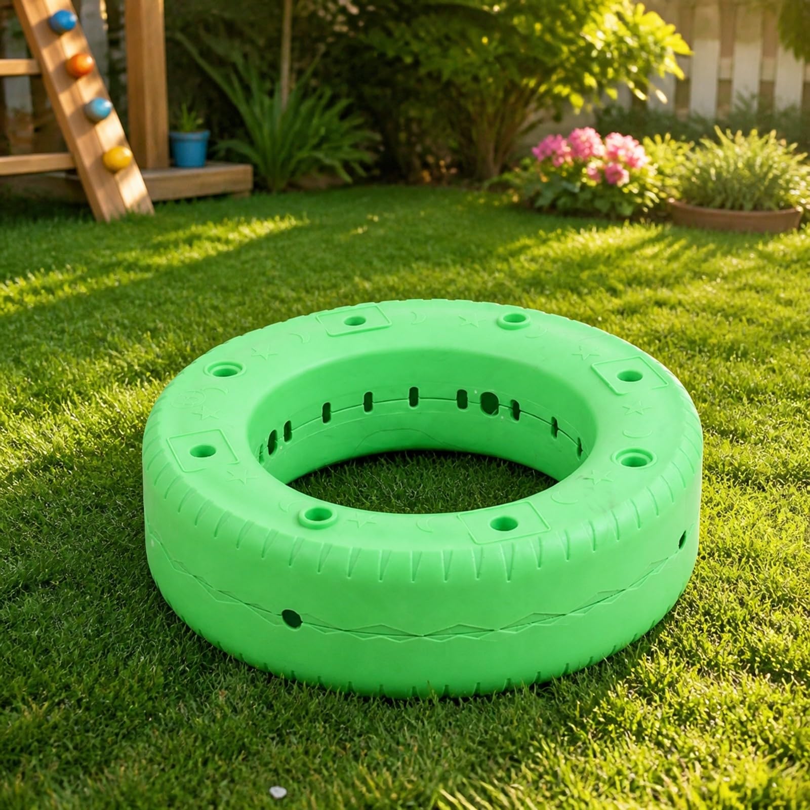 Sitzreifen mit Drainagelöchn wettfest Gartenreifen mit Lochung pflegeleicht Reifenspielzeug für Gartendekoration, Pflanzgefäß, Gelb