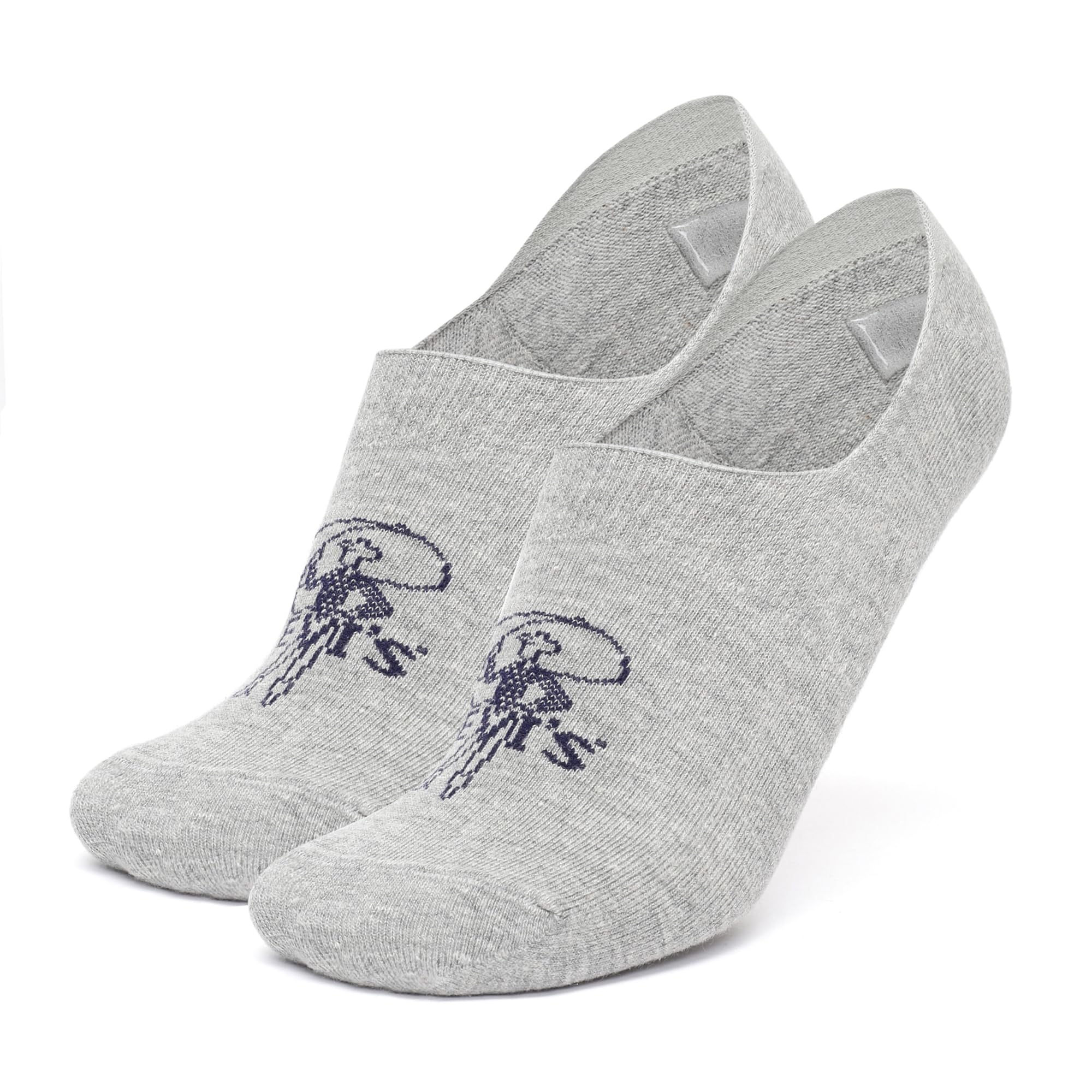Levi's LS401 Men's Cotton Stretch No Show Non Terry Silicon Anti Slip Socks (Pack of 3) 3