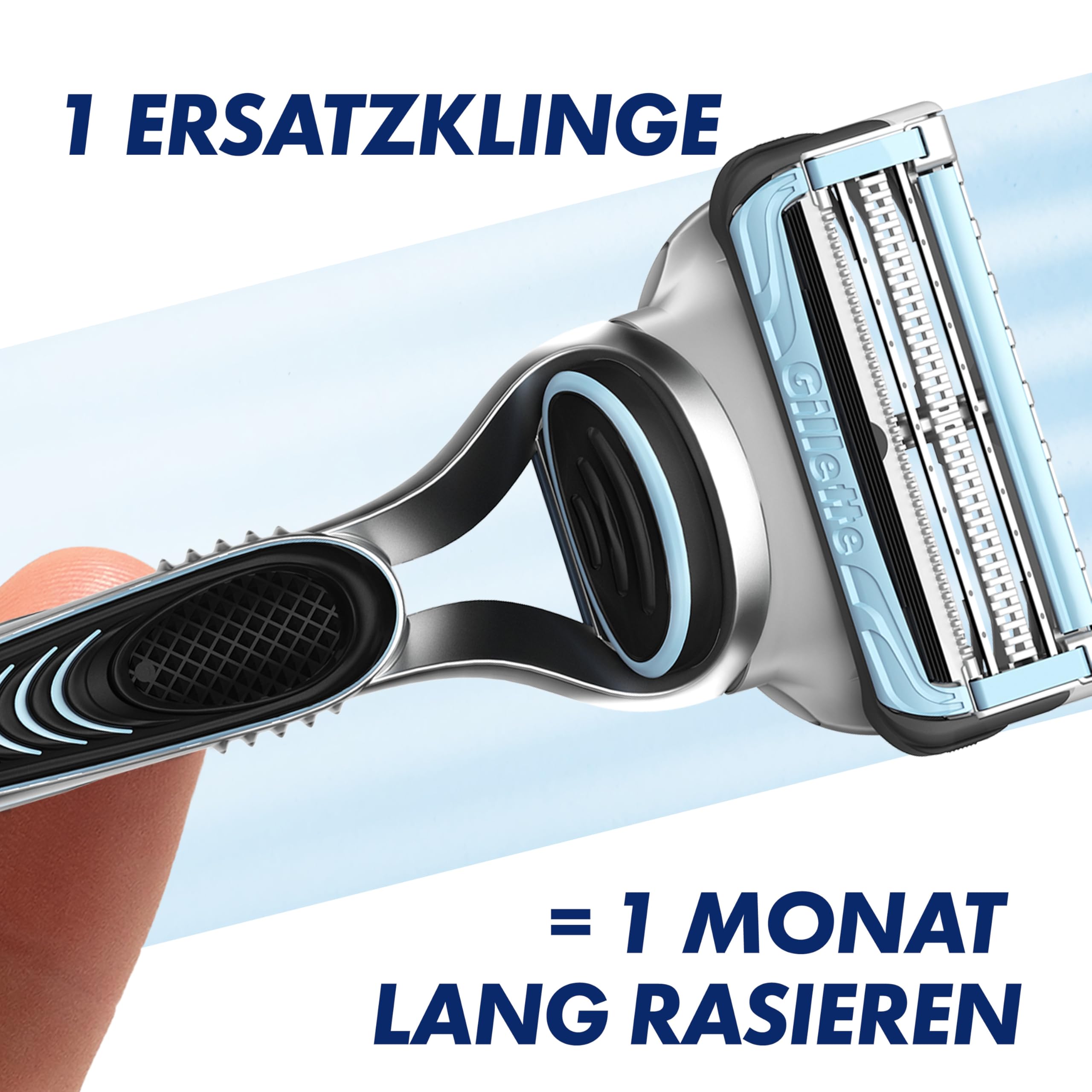 Gillette Skinguard Sensitive Rasierklingen Herren, 11 Original Ersatzklingen, Weiß/Blau - Nassrasierer, Klingen für Herrenrasierer, Verbesserter Gleitstreifen