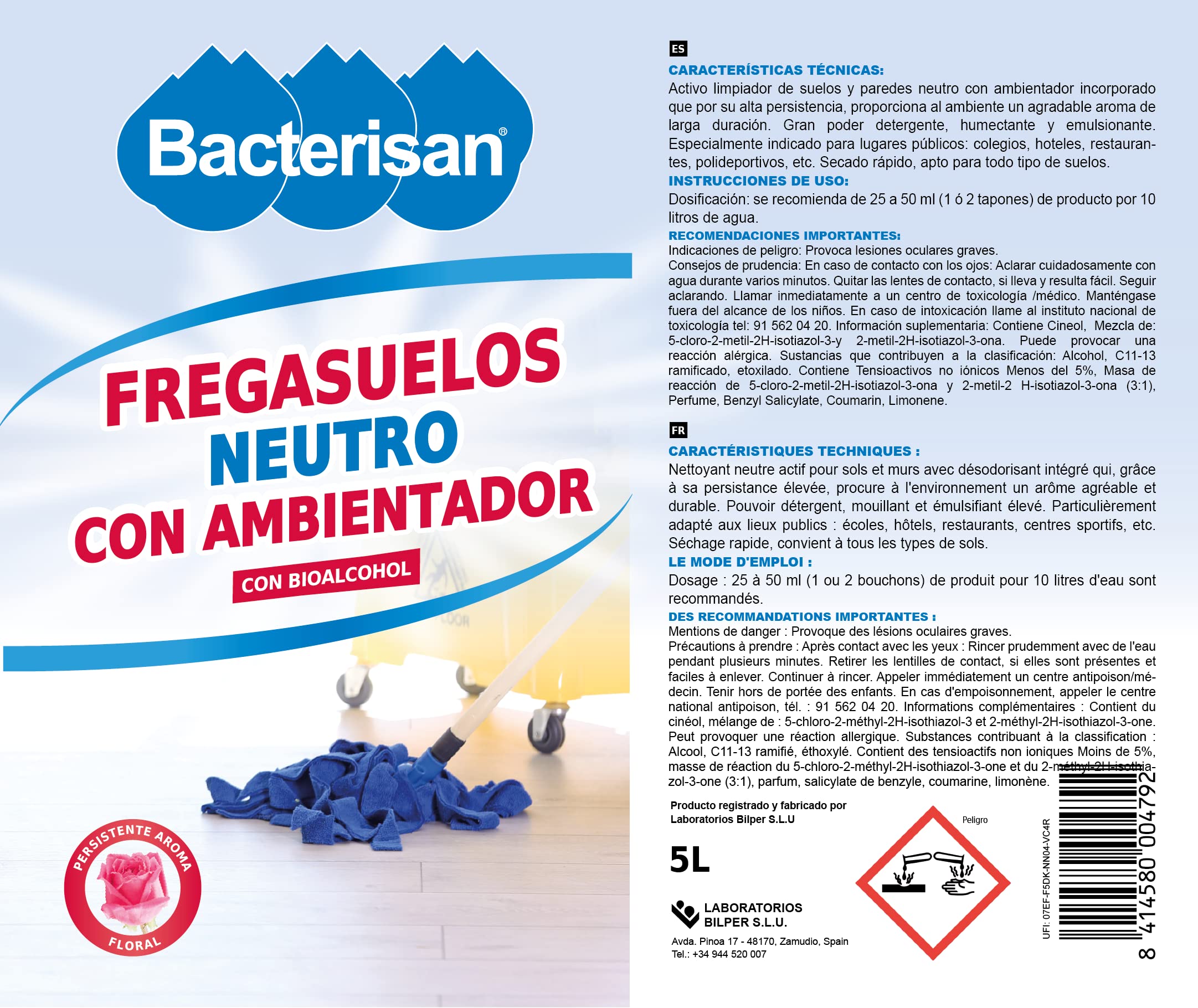 Krisul S-110 Fregasuelos Concentrado Perfumado Blanco 5 L