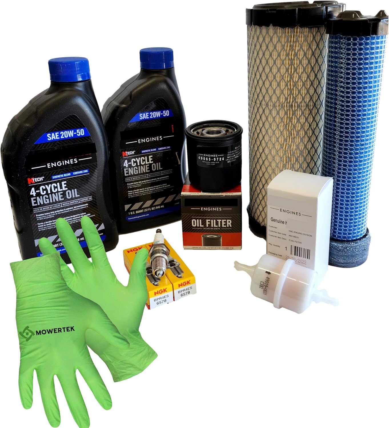 Tune-Up Kit – Compatible with Kawasaki FX751V, FX801V, FX850V Engines – Genuine OEM Components with 20W-50 Oil – Replaces OEM Kits 99969-6666 and 99969-6538