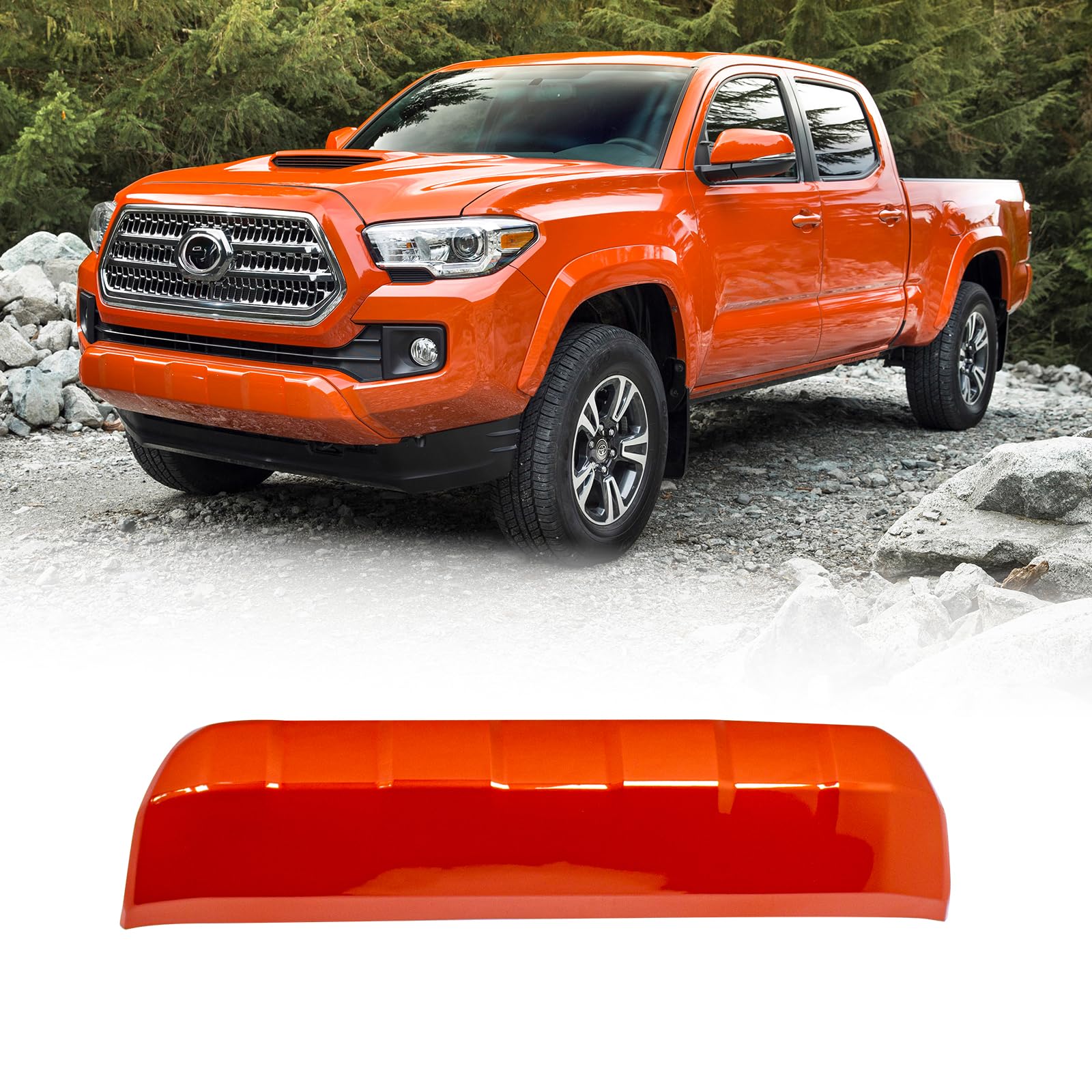 Front Bumper Lower Valance Panel Skid Plate Black Compatible with 2016-2023 Toyota Tacoma - Replaces Part 53911-04210 TO1095205 (Orange Style 4X0)