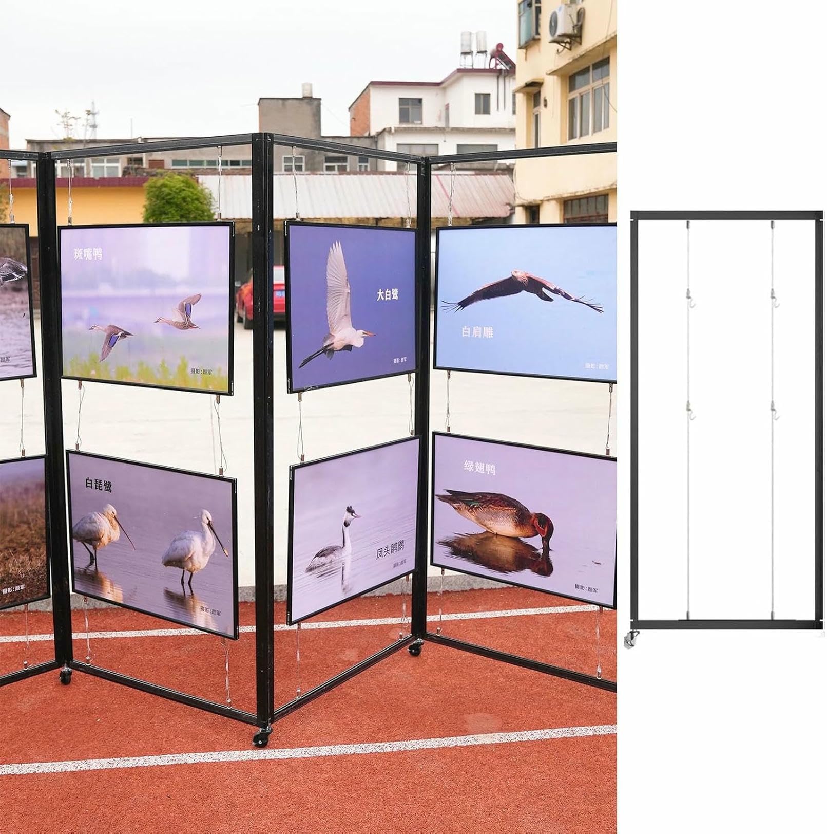 Expositor Plegable para guarderías, Soporte móvil para Carteles publicitarios, Estudio de Pintura y fotografía artística, Organizador de Carteles (1 Unidad, 120 x 250 cm