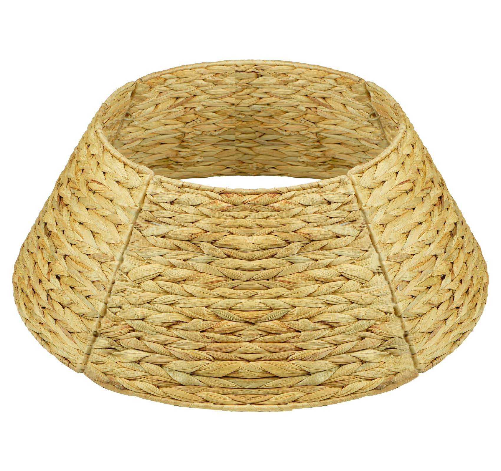 Rattan Weihnachtsbaumrock Ø 60 cm, 4 Teile Abdeckung für den Christbaum Ständer Abnehmbar, Weihnachtsbaum Kragen Tannenbaum Rock, Abdeckung für Christbaumständer Korb