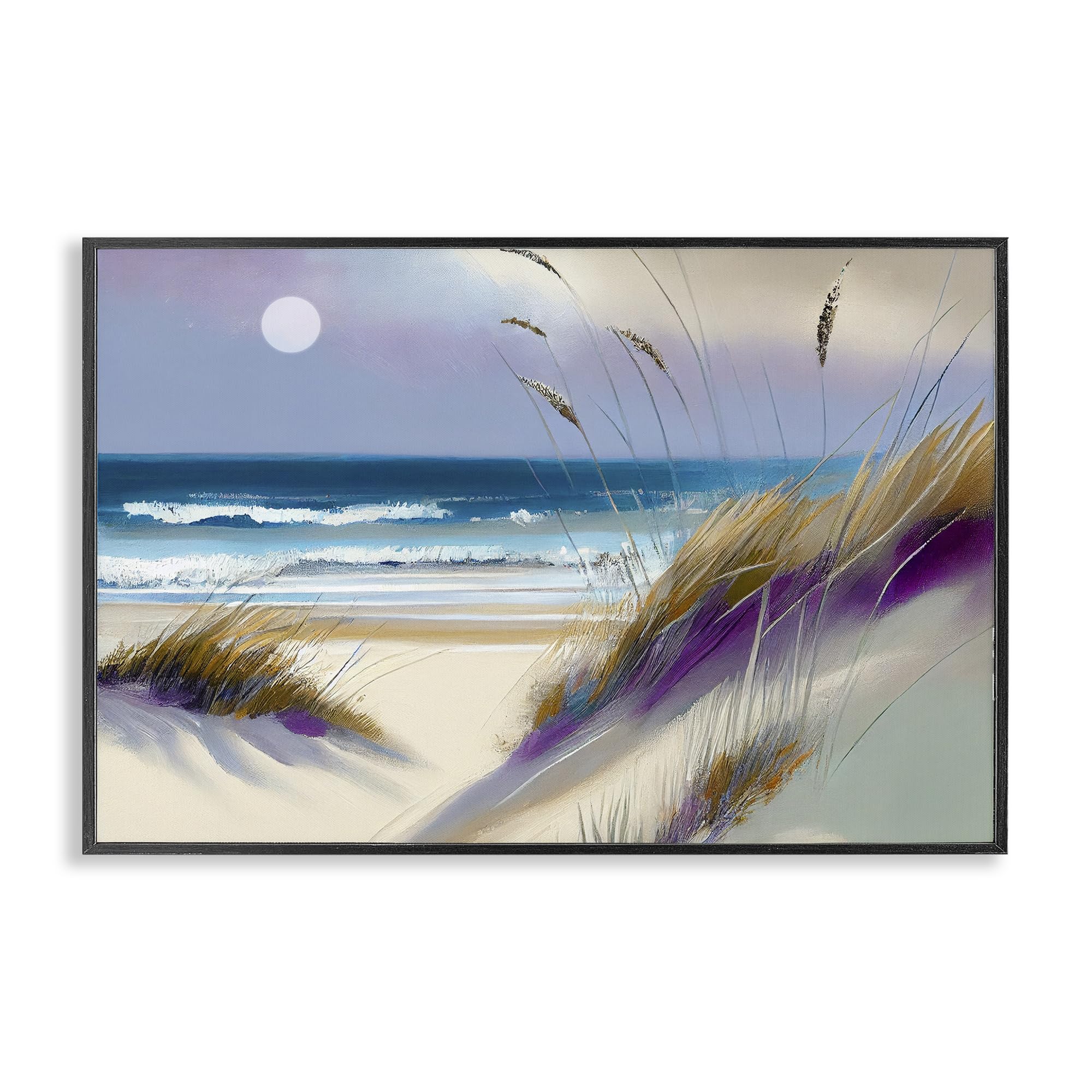 Poster encadré Stupell Industries Sasha Beach Dunes photo de plage noire 20x30 cm