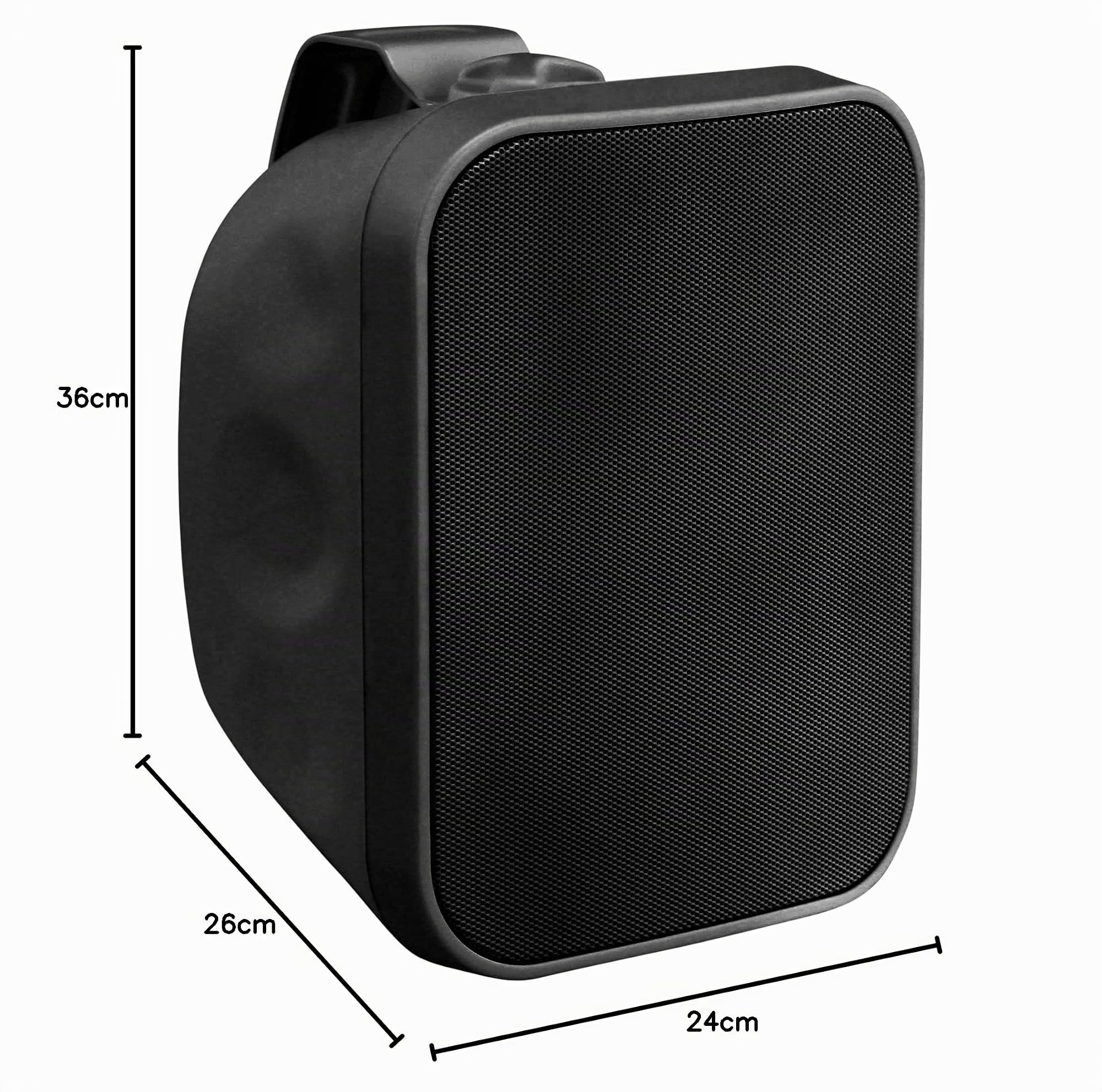 Pronomic OLS-5 BK Enceinte Outdoor Noire 80 Watts, Enceinte HiFi Deux Voies | Adaptée à l'extérieur, Woofer: 5, 25" (133 mm), cône avec suspension en caoutchouc, bobine ASV 1" (12 mm), aimant 15 OZ, 0 kg