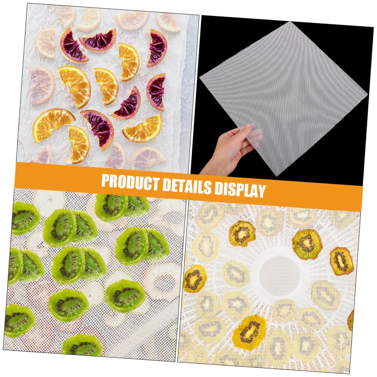 POPETPOP 12 Pezzi Tappetini in Silicone Bianco per Essiccatore Frutta e Verdura Superficie Antiaderente Facile da Pulire Accessori per Disidratatore da Cucina Riutilizzabili