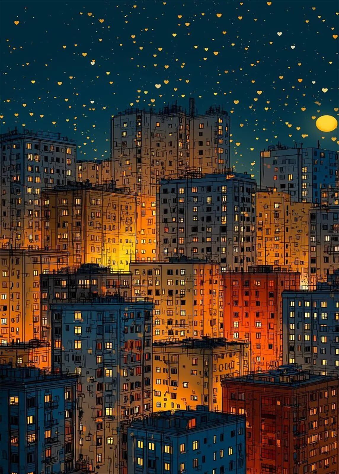 Puzzle 5000 sztuk miasta kreskówki, puzzle niemożliwe, łamigłówki, łamigłówki, gry logiczne dla całej rodziny, puzzle dla dorosłych 5000 sztuk 156 x 105 cm