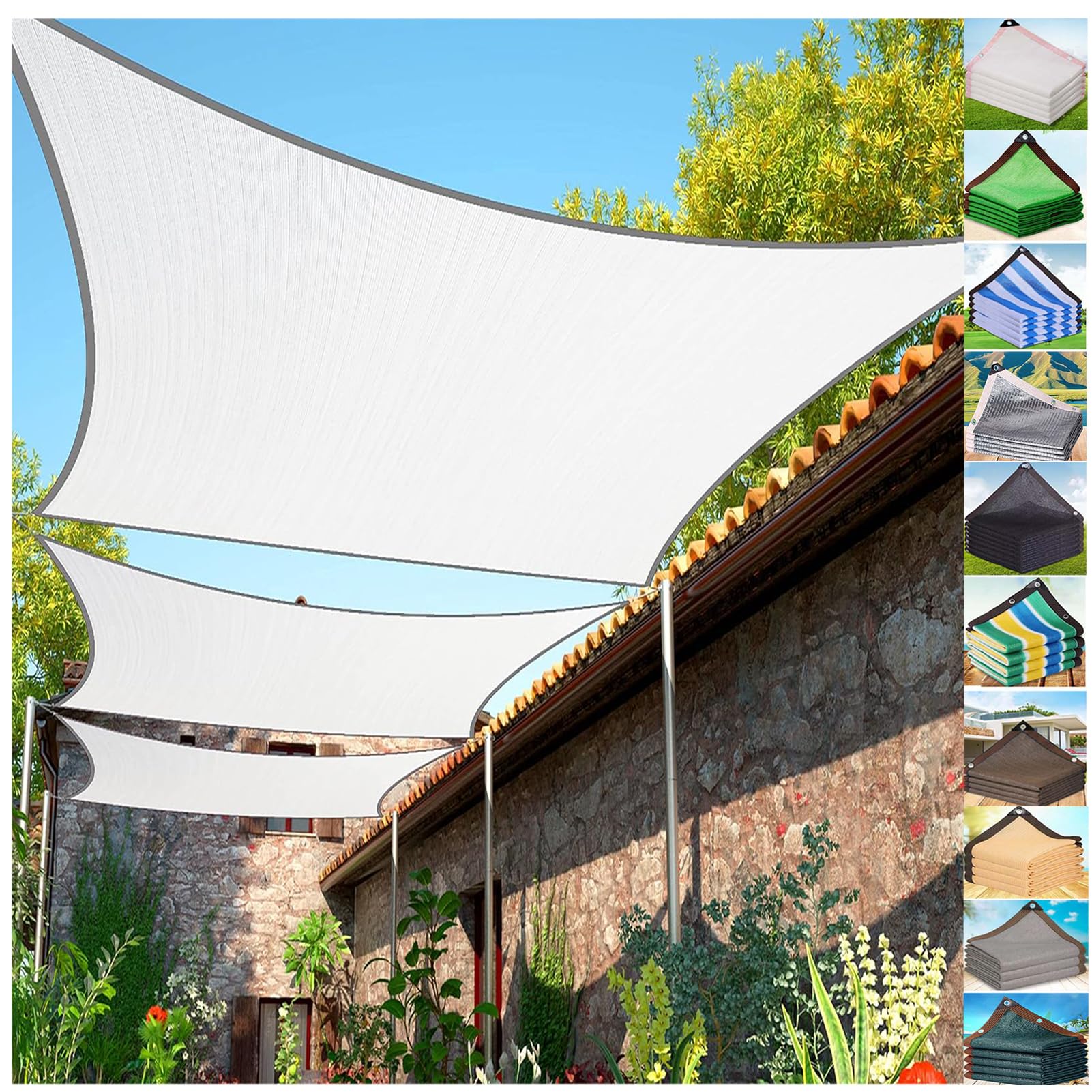 ZHJSHOU HDPE Sun Shade Cloth – UV Resistant Garden Shade Net with Grommets – Breathable Greenhouse Cover for Patio, Plant Protection, Carport – Custom Size & Colour