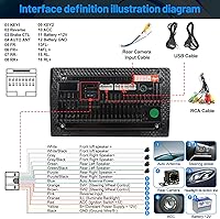 Vista 6 de Estéreo de auto de doble DIN de 9 pulgadas con HD Dash Came, Apple Carplay y Android Auto, radio Bluetooth para automóvil con cámara de respaldo