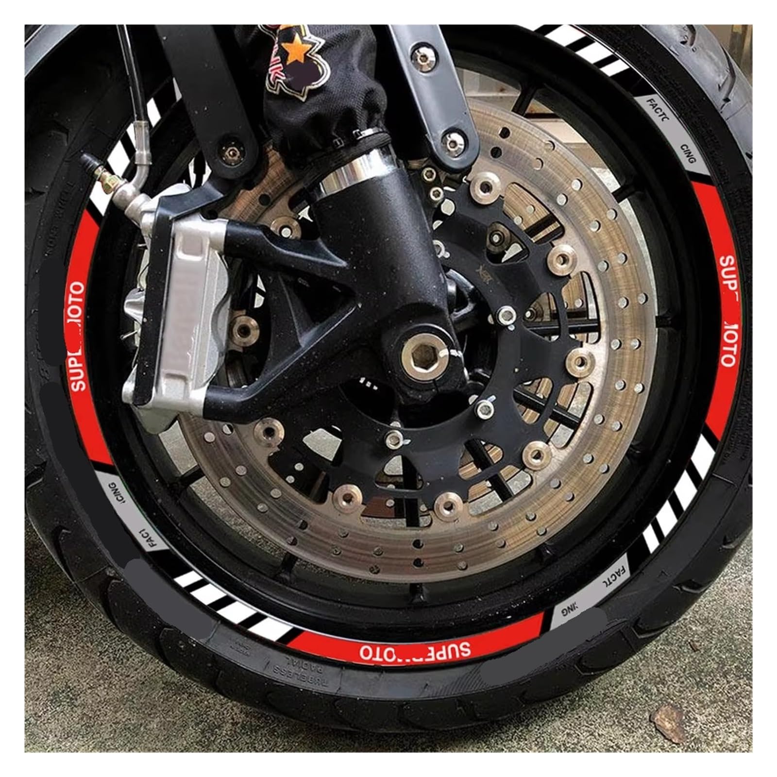 Reflektierende Aufkleber Reflektierender Motorrad Radaufkleber 10 Zoll 12 17 Felgenstreifen Aufkleber Nabenband Universell | 17inchRed