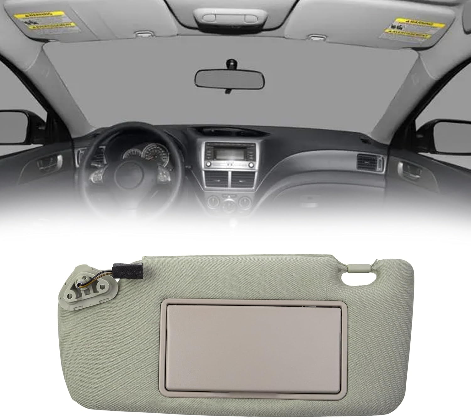 Dasbecan Left Driver Side Sun Visor Compatible with Subaru Outback Legacy 2005 2006 2007 2008 2009 Replaces# 92011AG55AOR