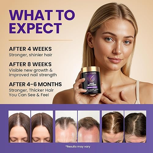 Miniatura 5 de Suplemento biotina para el crecimiento del cabello con colágeno, queratina y probióticos  Apoyo al crecimiento del cabello, suplemento de piel y