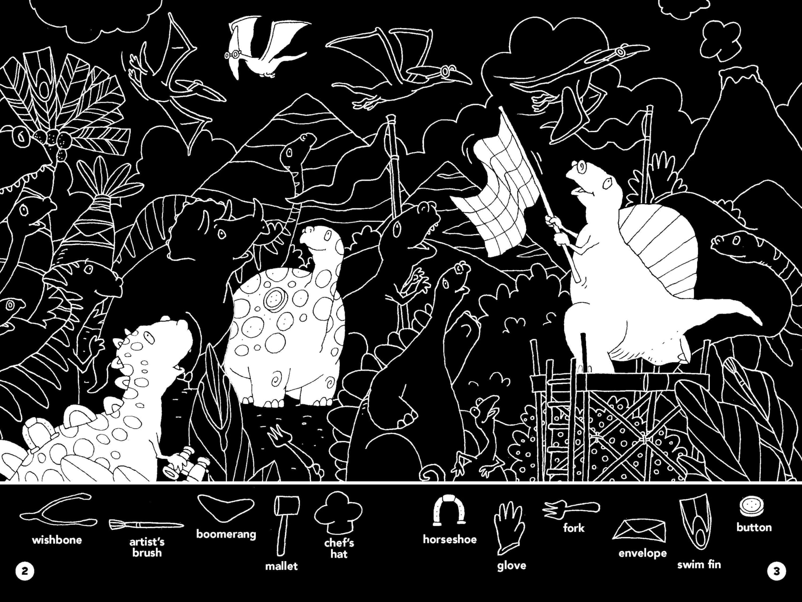 Dinosaur Hidden Pictures Puzzles to Highlight