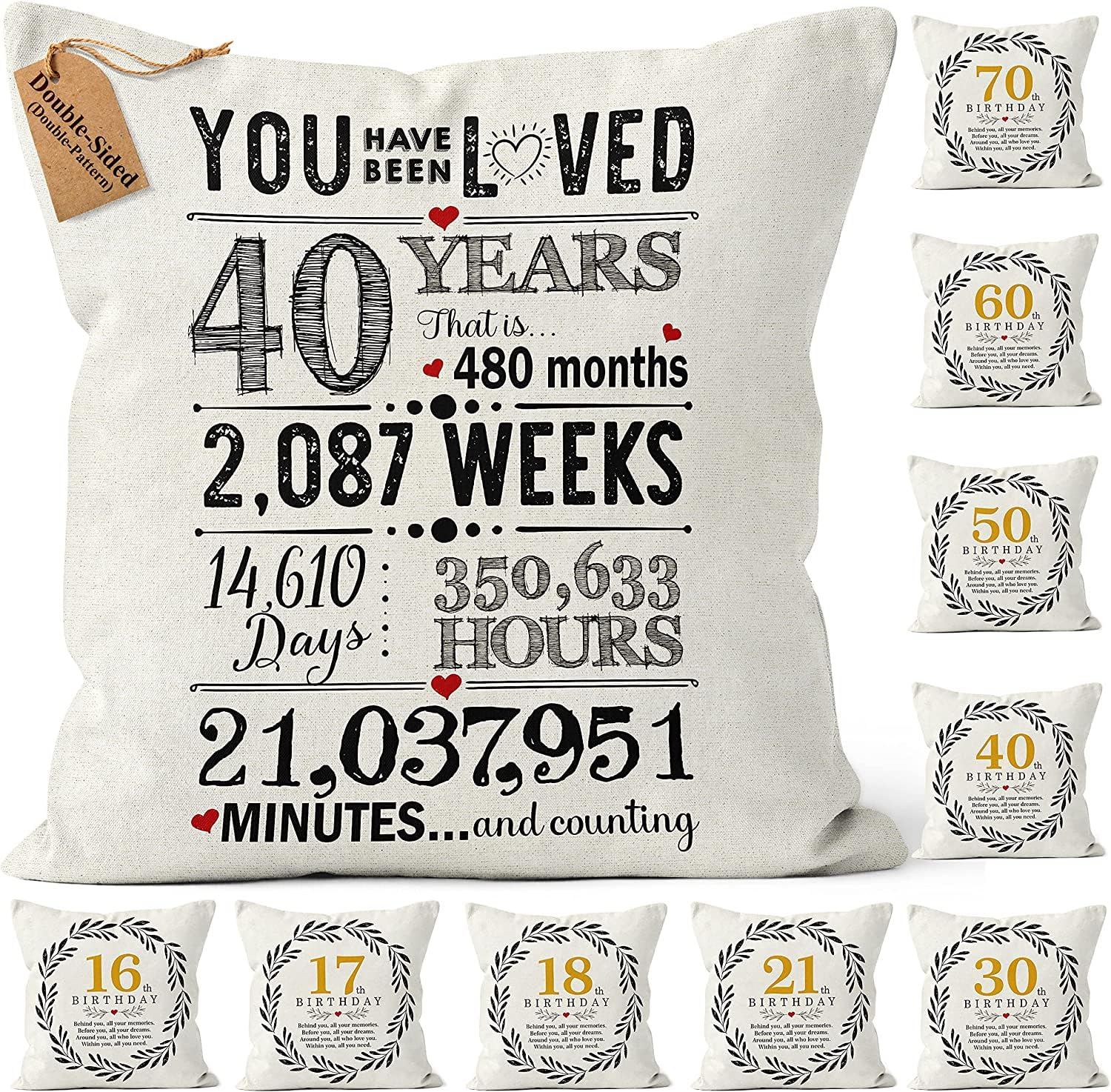 Kies Men's 40Th Crownly®(Double-Sided) Birthday Gifts 45X45 Cushion Cover Dad Mum Wo Auntie