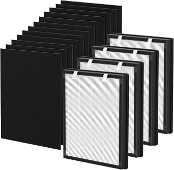 True HEPA Replacement Filter Compatible with uahpet Pet Air Purifier Slim, for Home Large Rooms, Pet Household, Includes 4 HEPA Filters and 12 Washable Pre-Filters