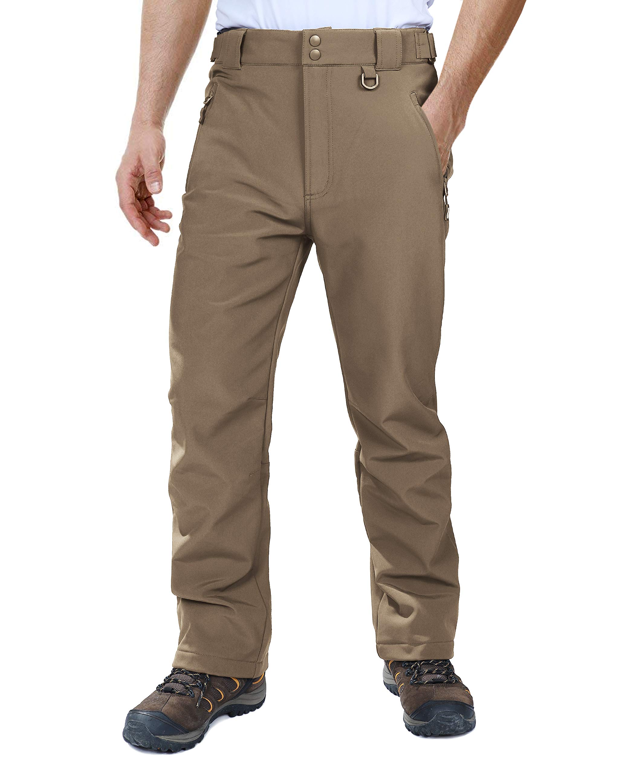 Outdoor Ventures Men's Lite Waterproof Windproof Fleece Lined Warm Hiking Ski Snow Pants Expandable-Waist — view 14