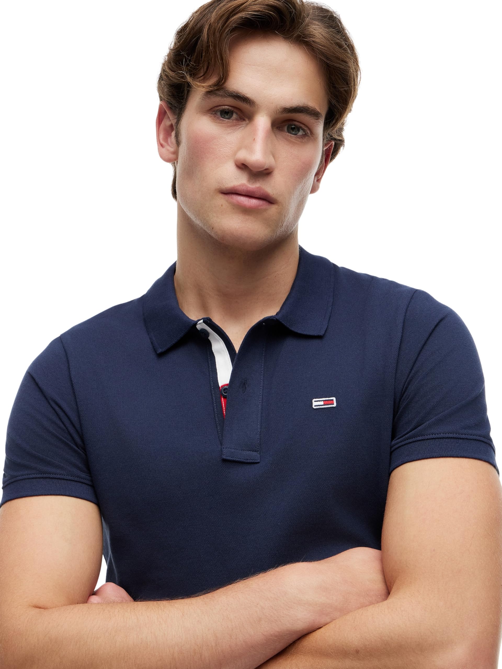 Tommy Jeans Polo Slim Placket pol Niebieski