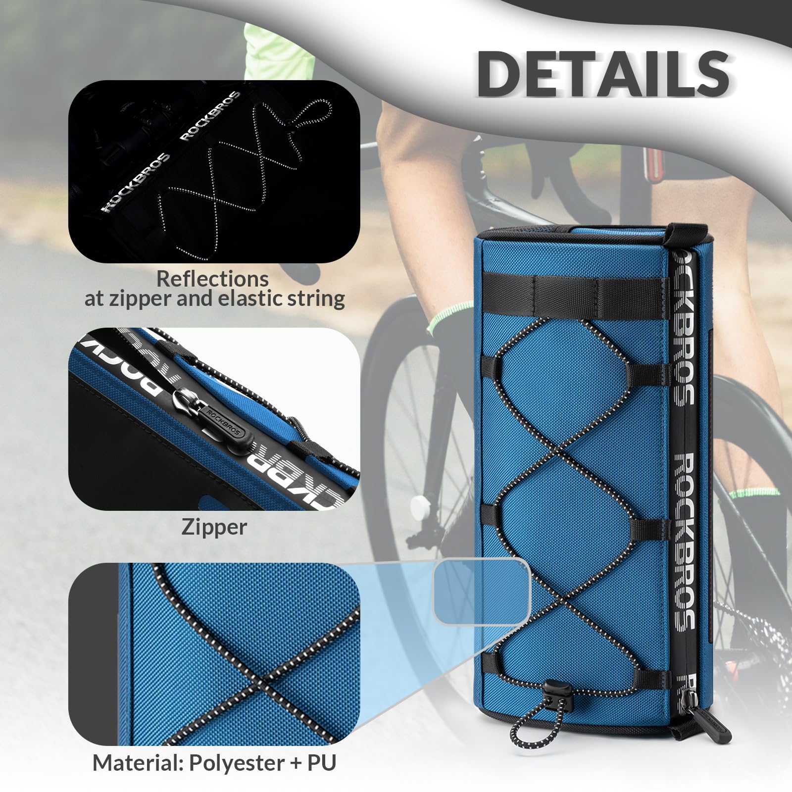 Borsa Manubrio Bici ROCKBROS Impermeabile - TPU Touchscreen, 4.5L, Per Smartphone Fino A 6.5" - Foto 2