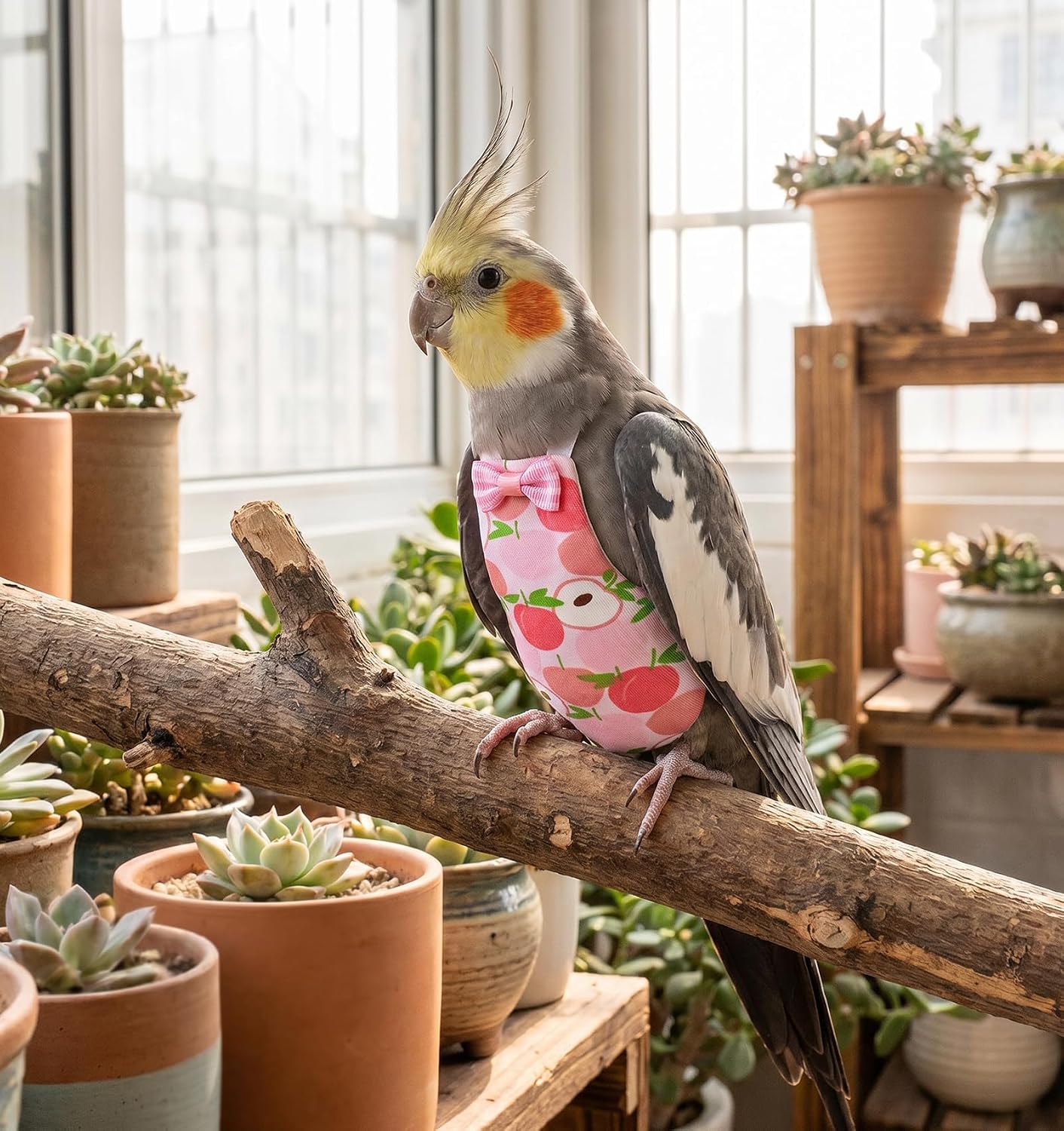4 Pcs Parrot Diaper, Reusable Cockatiel Diaper with Waterproof Inner