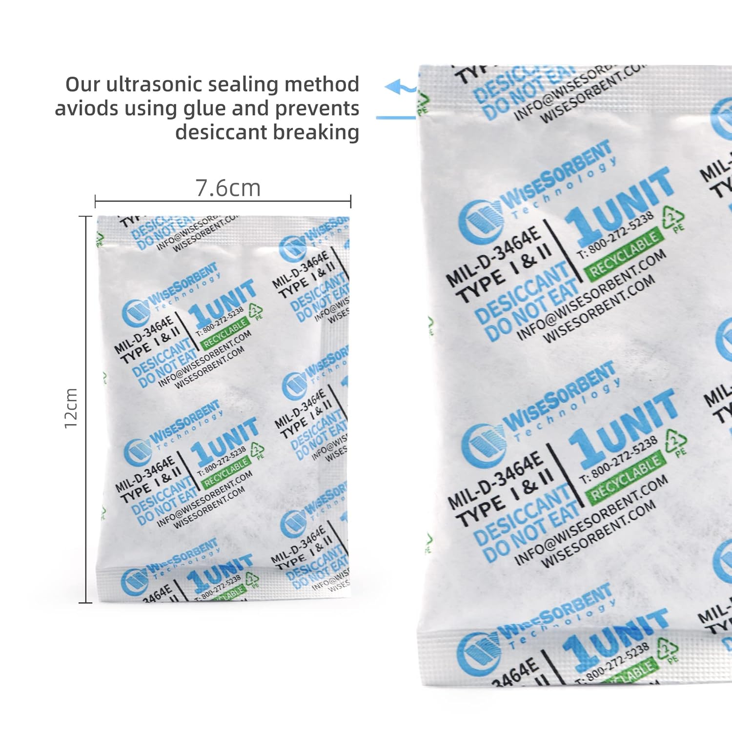 Wisesorb 300Pcs 33 Gram Montmorillonite Clay Desiccant Packets for 5-Gallon Bucket Food Storage Moisture Control, Moisture Absorbers for Food Storage, Conforms to MIL-D-3464E Type I & II Absorbents