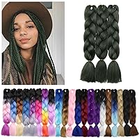 Vista 89 de Benehair 1 paquete de 1 paquete de extensiones de cabello trenzado de 24 pulgadas, extensiones de cabello sintético de alta temperatura, extensiones