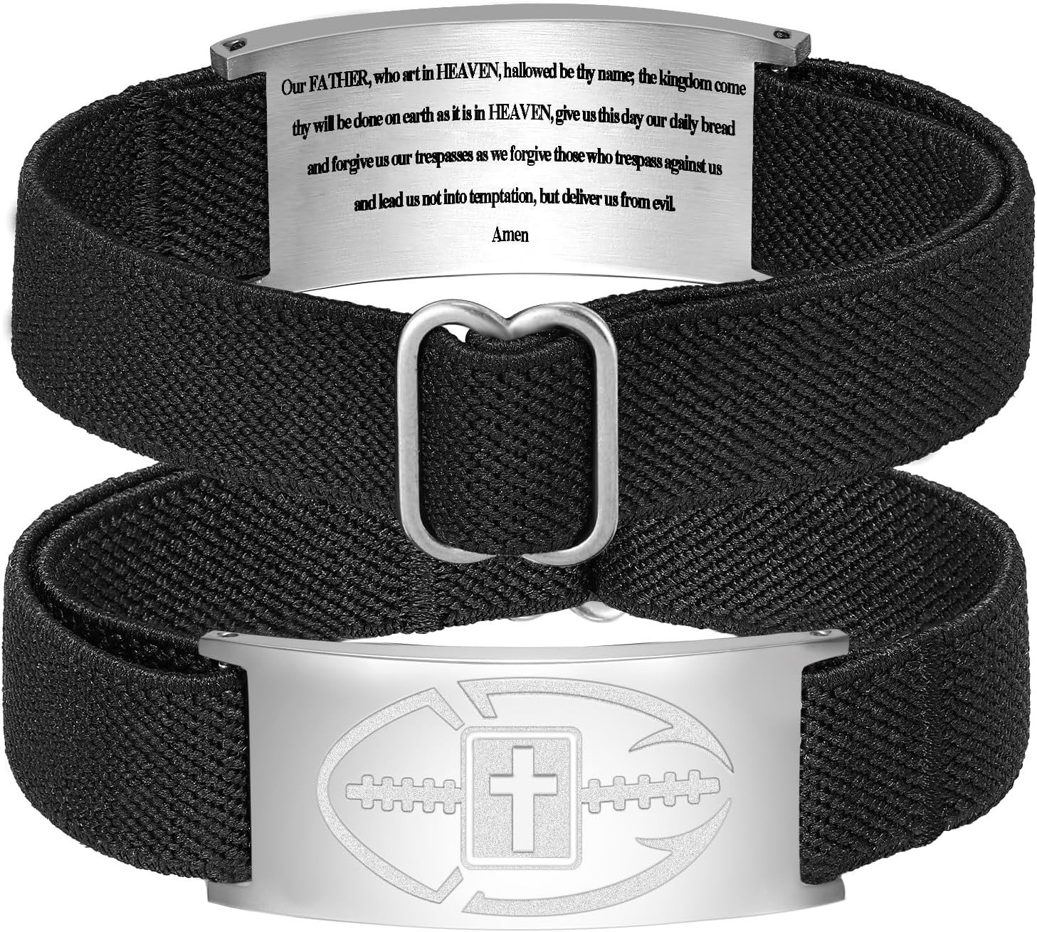 Easter Basket Stuffers-Football Gifts for Boys Men Youth Junior Coach Team Kids Player Football Bracelet Party Favors Accessories Religious Christian Bible Adjustable Jewelry Gifts