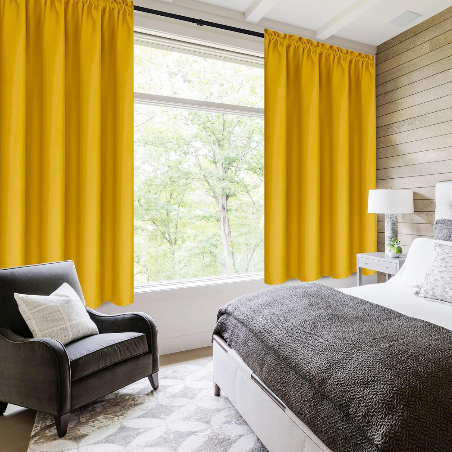 DWCN Blackout Curtains Room Darkening Thermal Insulated Bedroom Curtains Window Curtain Panels, 38 x 63 inches Long - Image 3