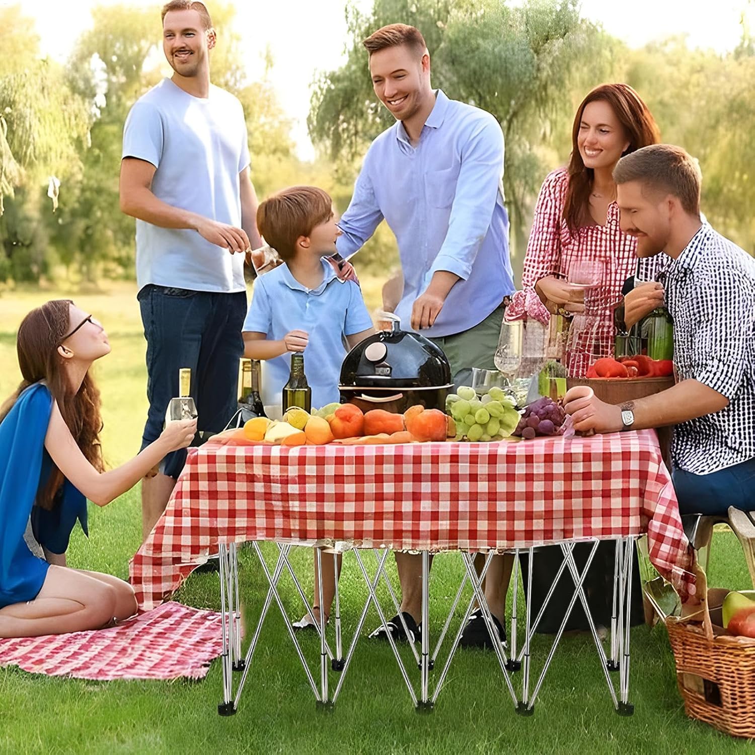 Portable Work Stand, 10 Legs Construction Table Sawhorse Support, Worktable Holder, Portable Work Stand with Carry Bag for Woodworking