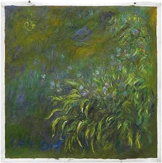 Irises - Claude Monet high quality hand-painted oil painting reproduction,beautiful flowers with reflections landscape,living room large wall fine art
