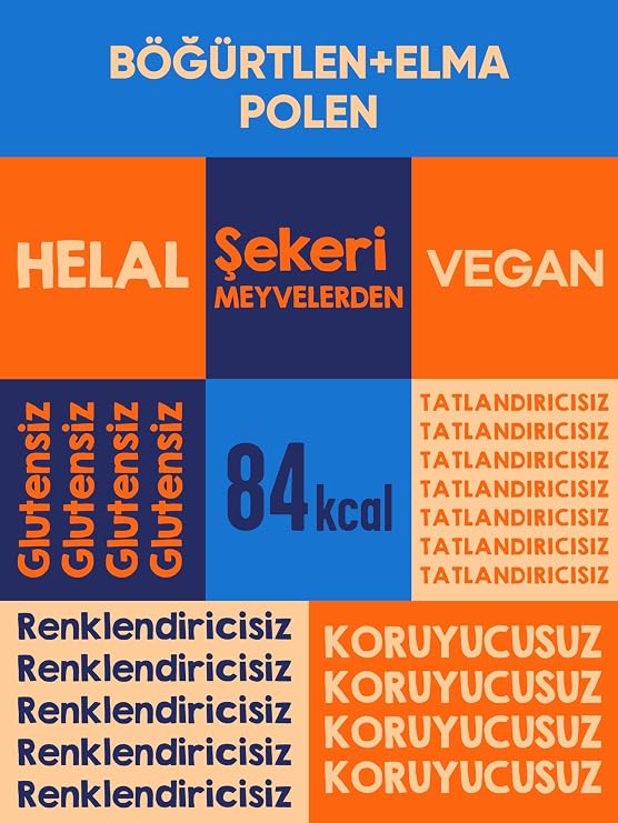 Mixmey Böğürtlen Şöleni Meyve Barı – 12 Adet | Sağlıklı Atıştırmalıklar – Glutensiz, Koruyucusuz, Polen İçerir, Vegan,%100 Meyve