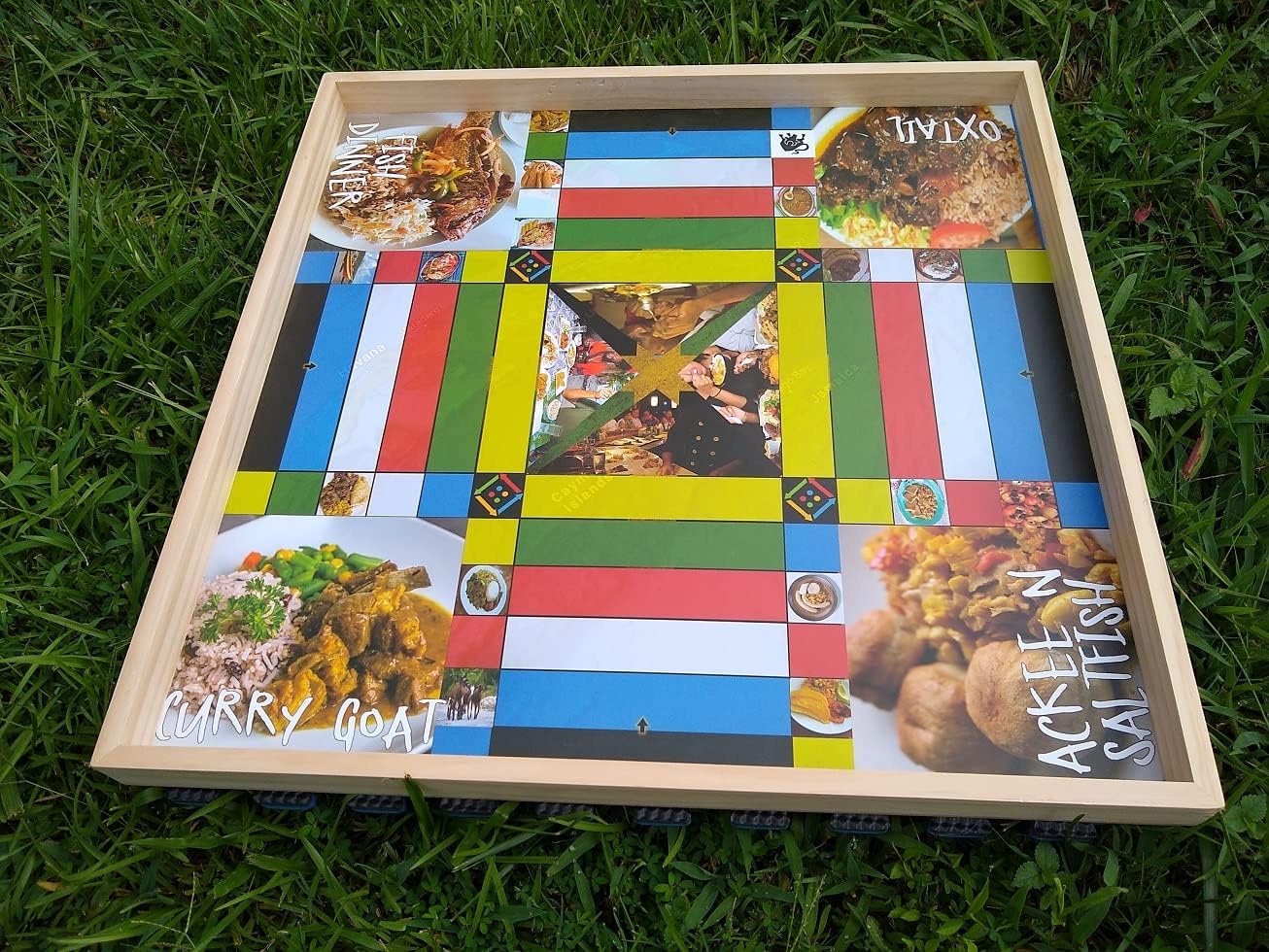 Jamaican Ludo Food Edition (Ludi/Ludy/Loodi) | 24in x 24in Board Game | Family Game Night Activity | Fun Easy Multi-Player Entertainment