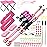 DaddyGoFish Kids Fishing Pole - Rod Reel Combo Tackle Box Starter Set - First Year Small Dock Gear Kit for Boys Girls Toddler Youth Age Beginner Little Children Junior Anglers (2 Pack Pink + Pink 5ft)