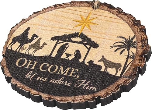 Miniatura 5 de O Come Let Us Adore Him - Decoración para árbol de Navidad 39in diseño de corteza de árbol de Navidad