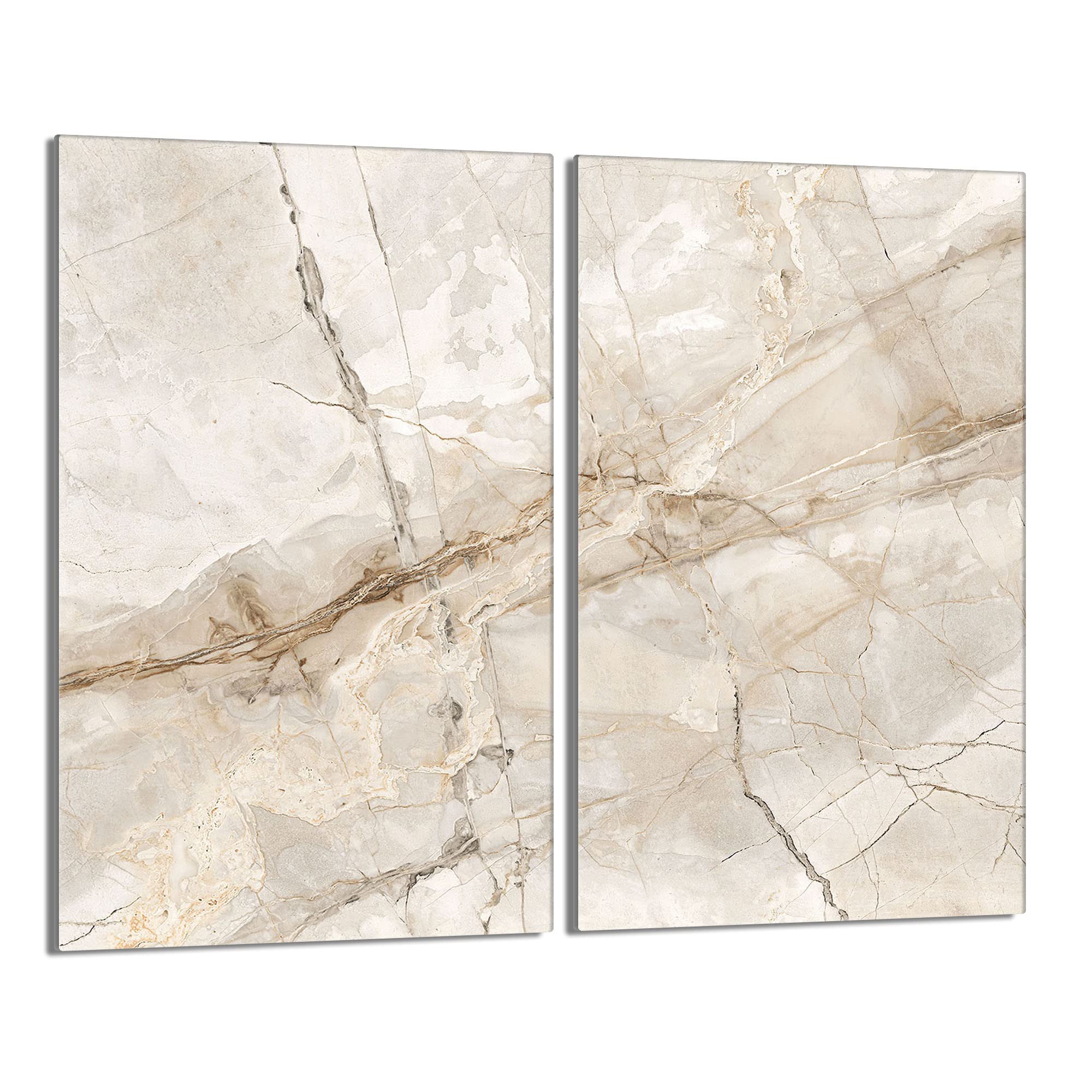 Tabla de cortar decorativa de cristal templado y cubre vitro, Placa protectora de vitrocerámica 30 x 52 cm 2 piezas, para inducción, protección contra salpicaduras, decoración, MÁRMOL