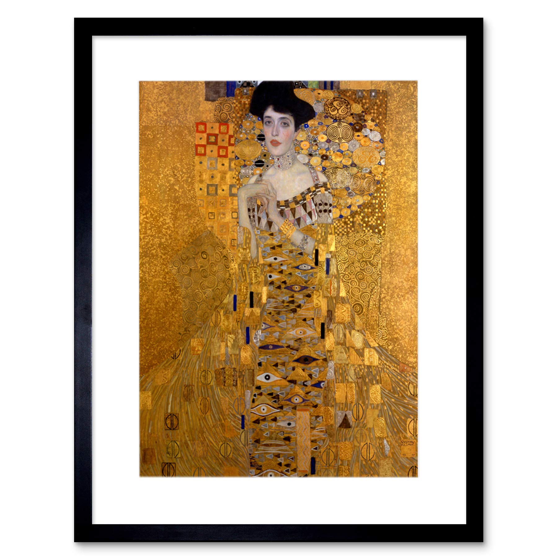Wee Blue Coo Cultural Gustav Klimt Bloch Bauer Portrait Secession Abstract Art Framed Wall Art Print