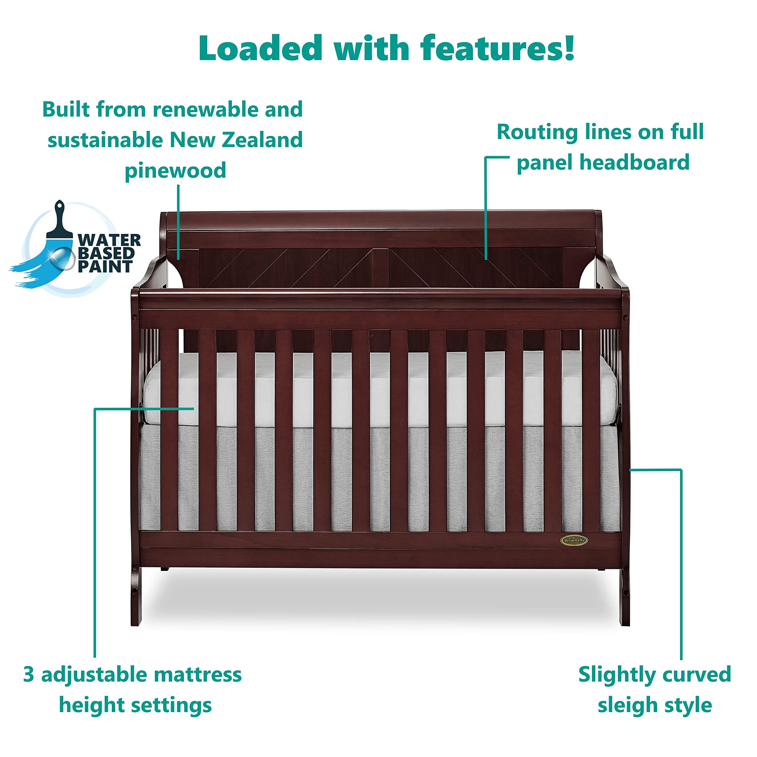 ベビーグッズも大集合 特別価格Dream On Me Niko 5in1 Convertible Crib with Changer in