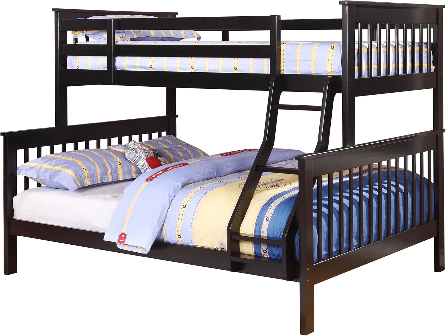 Coaster Home Furnishings - Chapman - Wood Bunk Bed with Solid Pine, Built-in Ladder and Side Guardrails - Bedroom - Twin Over Full Size - Black - 460359