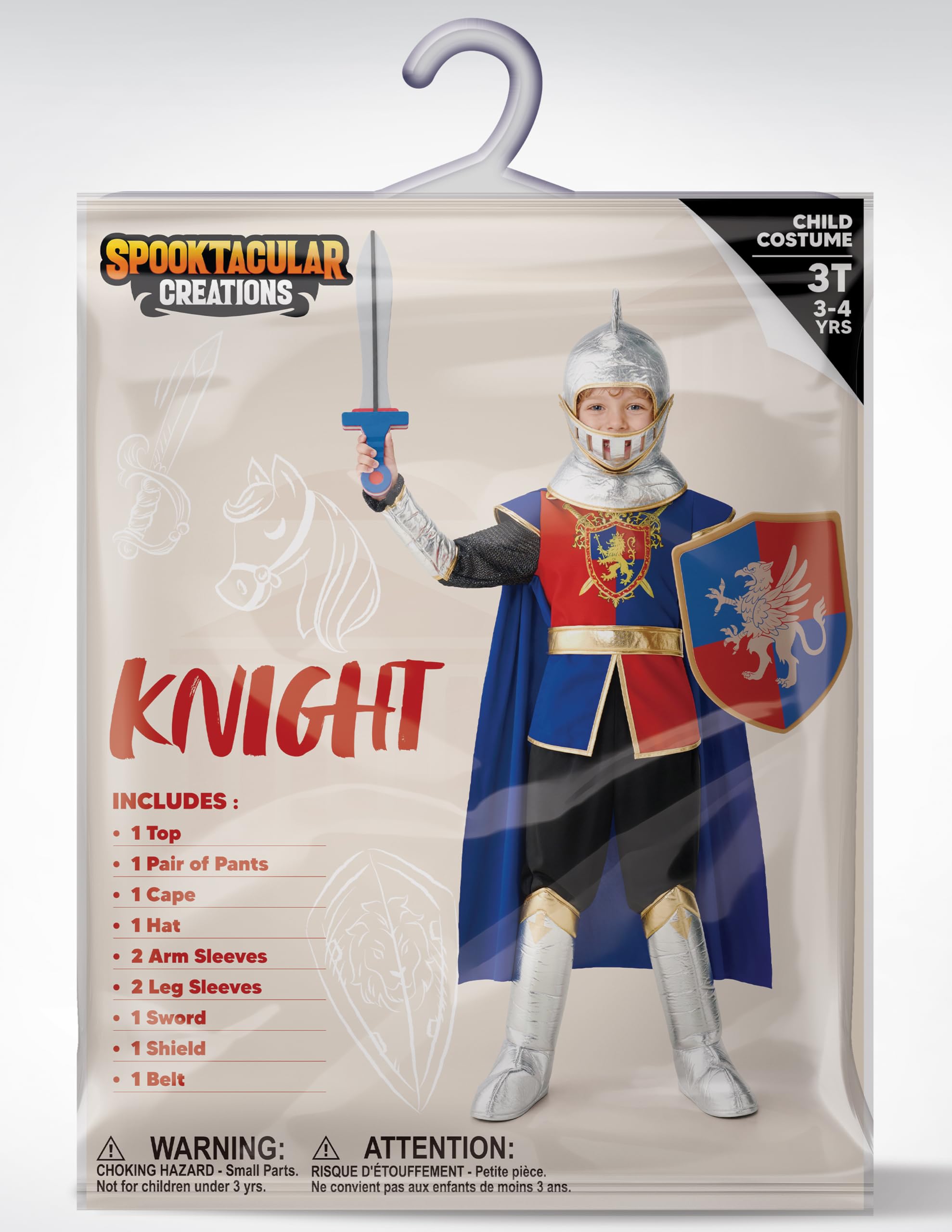 Spooktacular Creations Costume da cavaliere medievale per bambini, costume di Halloween per giochi di ruolo e feste a tema