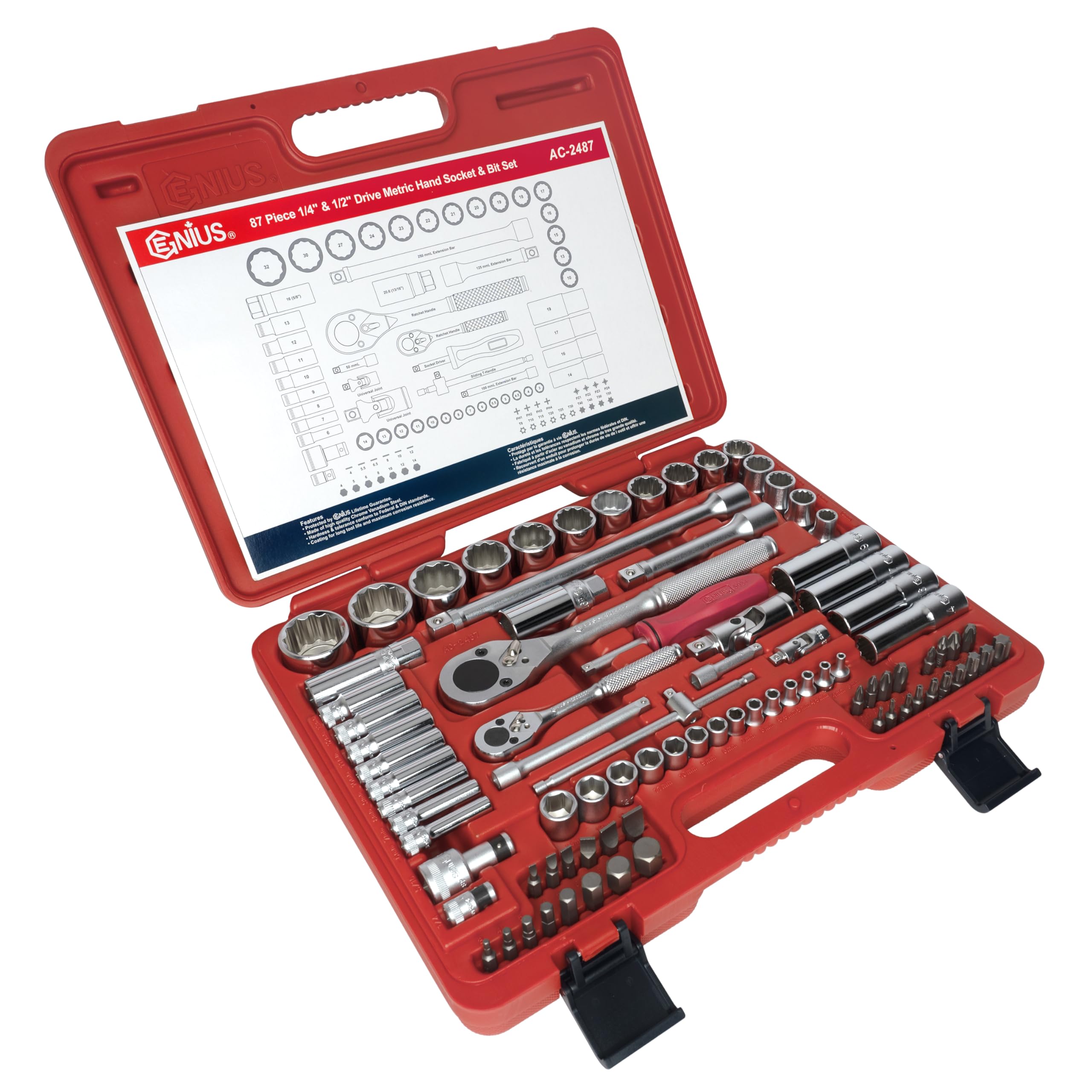 Genius Tools 87 Piece 1/4